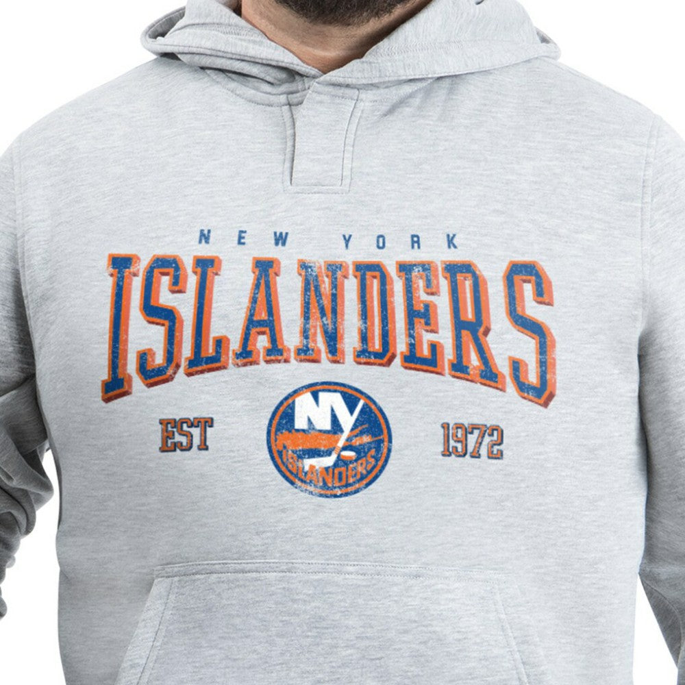 New York Islanders G-III Sports by Carl Banks Adaptive Classic Team Spirit Fleece Hoodie - Gray Hoodies