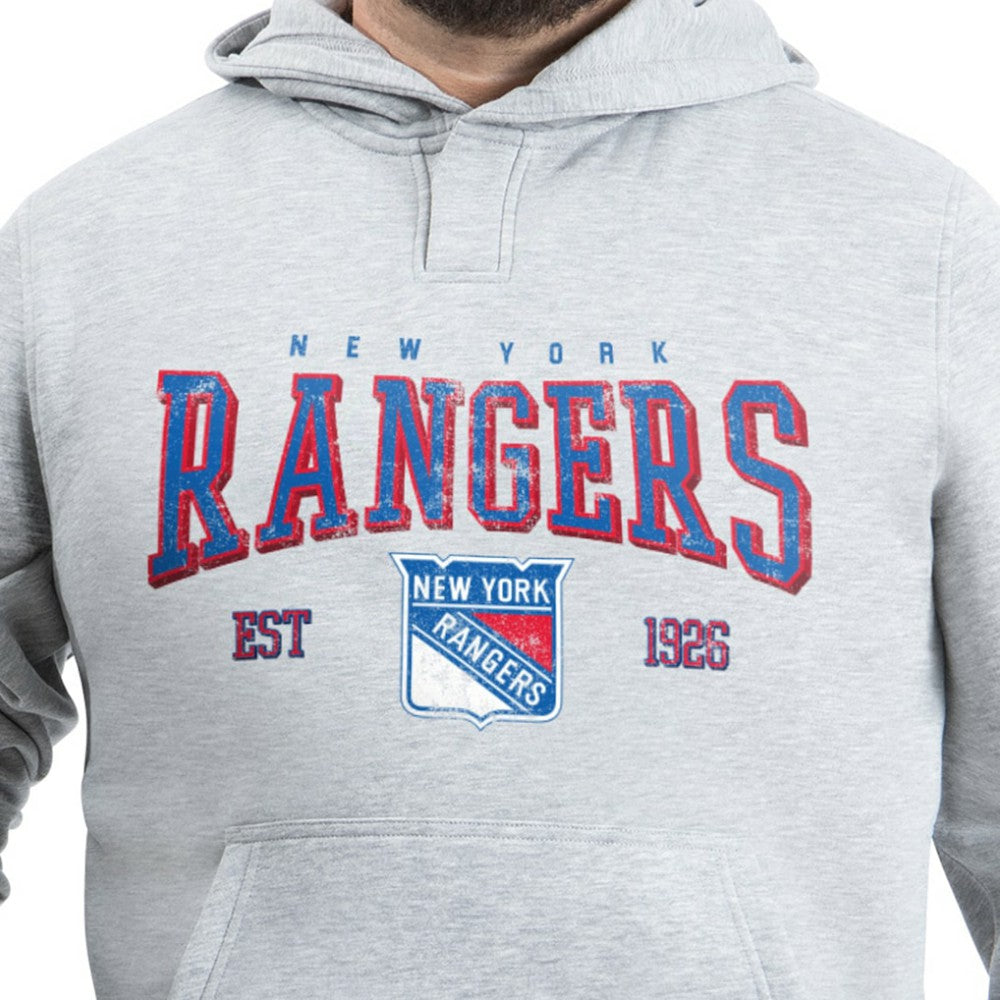 New York Rangers G-III Sports by Carl Banks Adaptive Classic Team Spirit Fleece Hoodie - Gray Hoodies