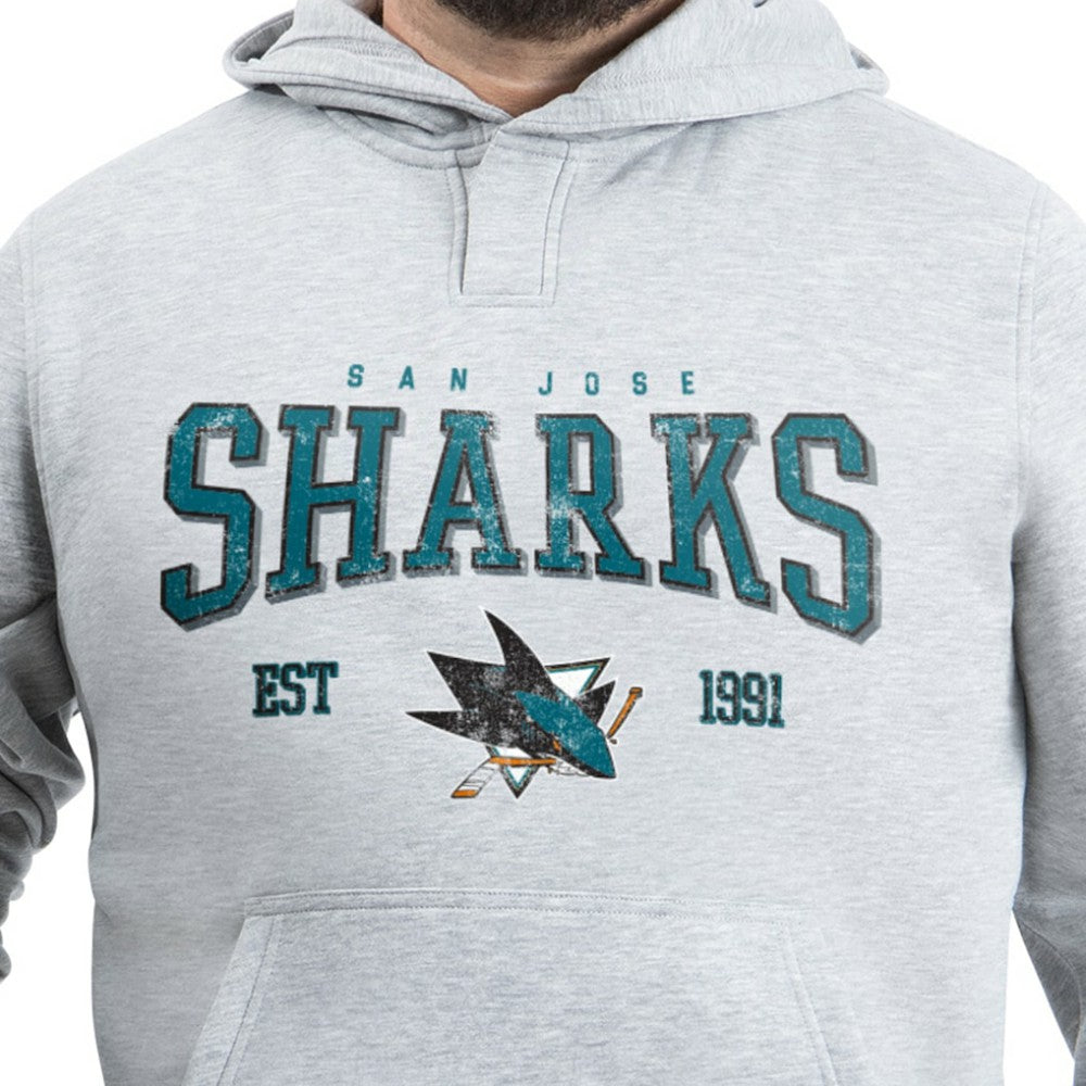 San Jose Sharks G-III Sports by Carl Banks Adaptive Classic Team Spirit Fleece Hoodie - Gray Hoodies