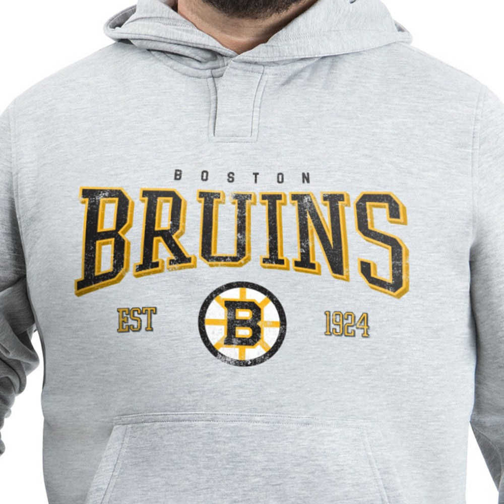 Boston Bruins G-III Sports by Carl Banks Adaptive Classic Team Spirit Fleece Hoodie - Gray Hoodies
