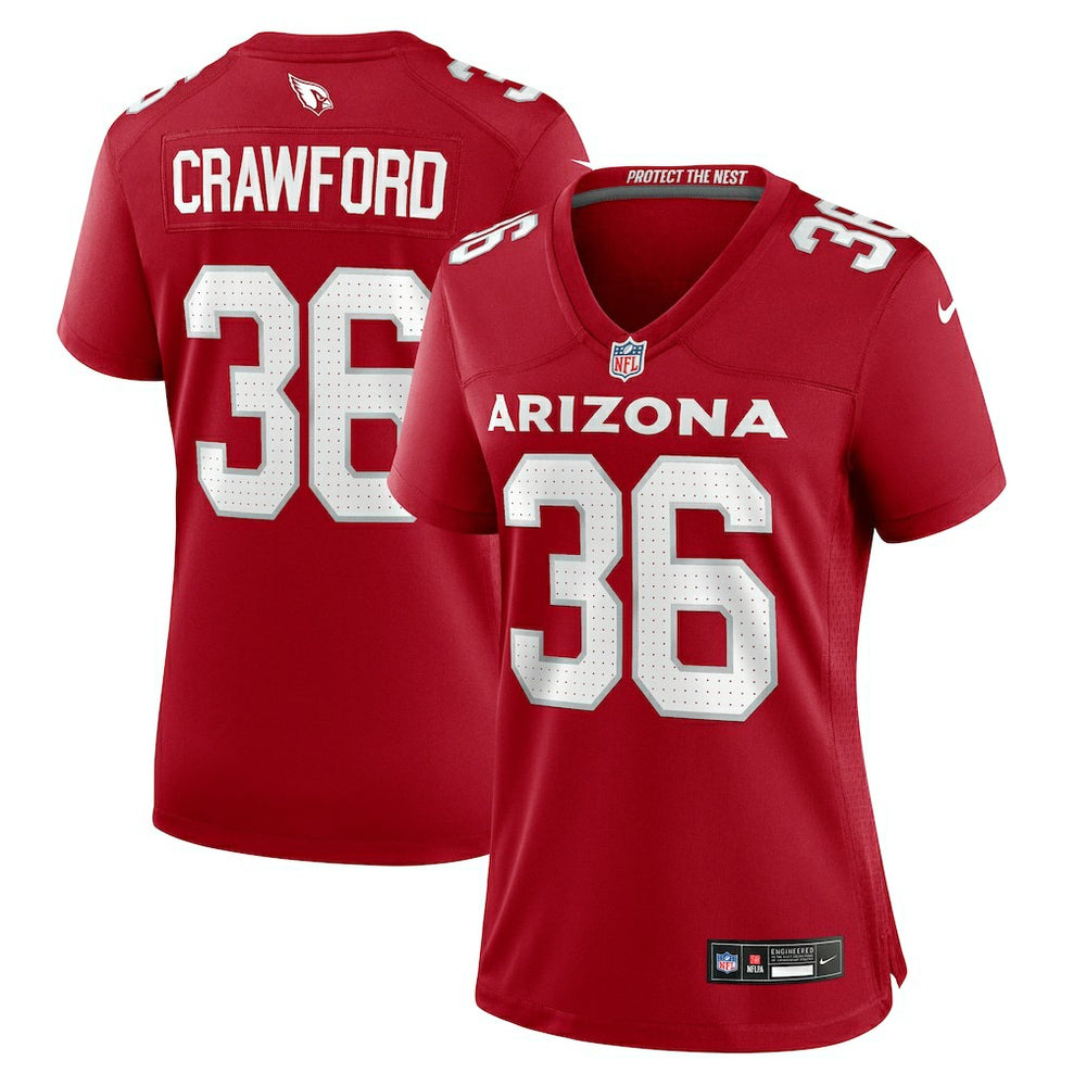 Kitan Crawford Arizona Cardinals Women's Team Game Jersey - Cardinal discount