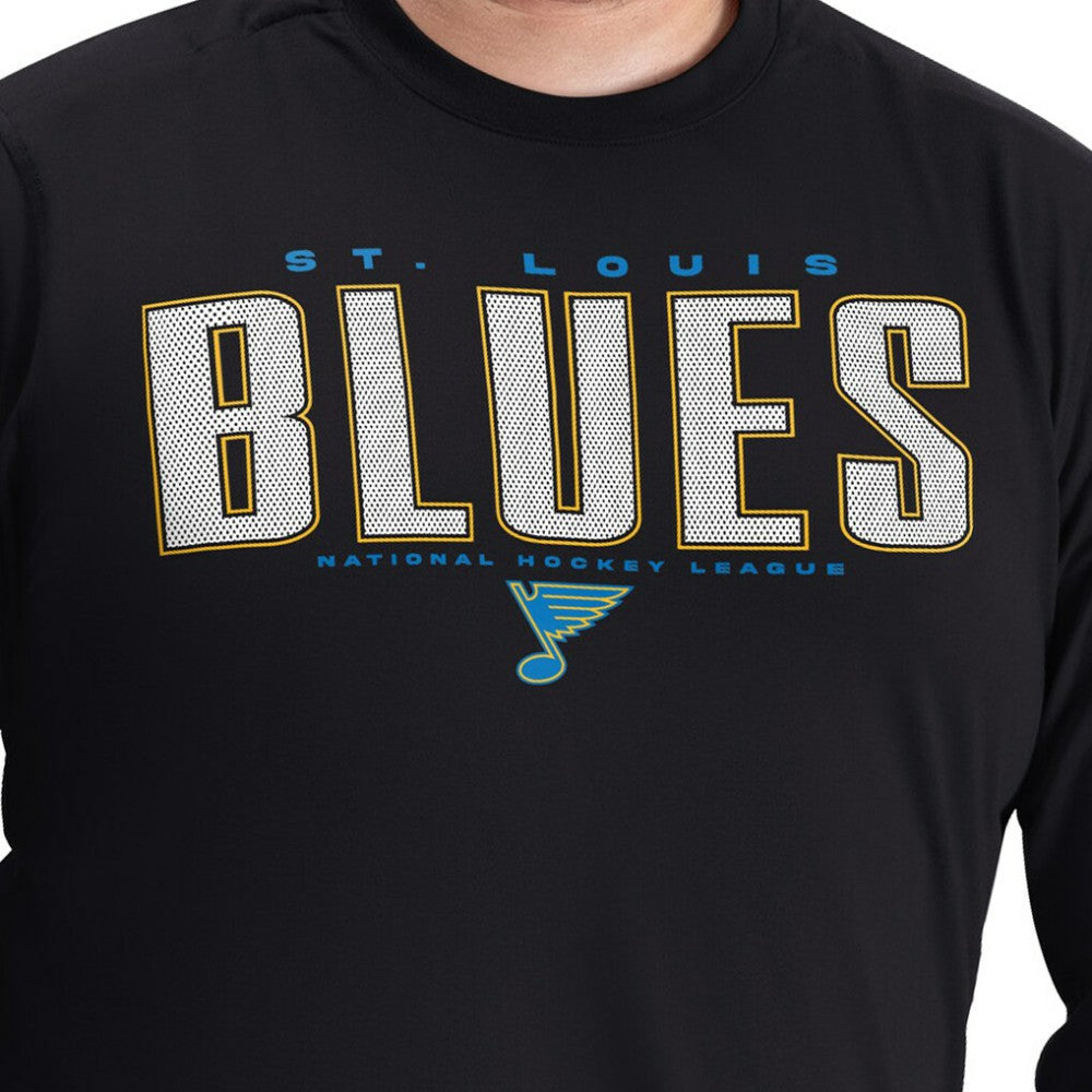 St. Louis Blues G-III Sports by Carl Banks Adaptive Mesh Effect Long Sleeve T-Shirt - Black T-shirts