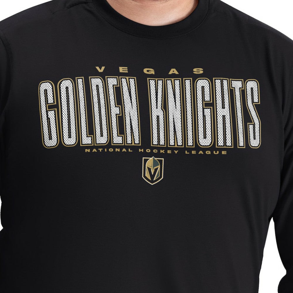 Vegas Golden Knights G-III Sports by Carl Banks Adaptive Mesh Effect Long Sleeve T-Shirt - Black T-shirts