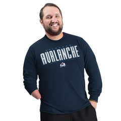 Colorado Avalanche G-III Sports by Carl Banks Adaptive Mesh Effect Long Sleeve T-Shirt - Navy T-shirts