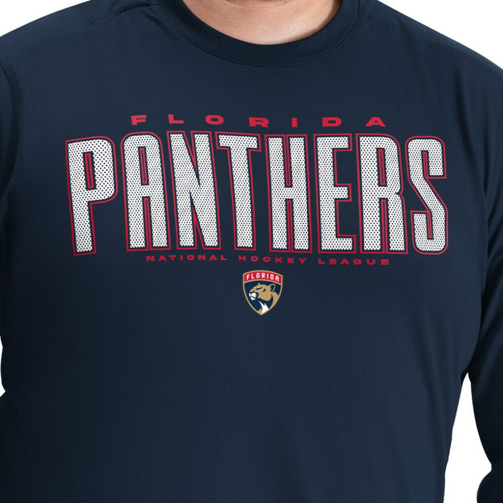 Florida Panthers G-III Sports by Carl Banks Adaptive Mesh Effect Long Sleeve T-Shirt - Navy T-shirts