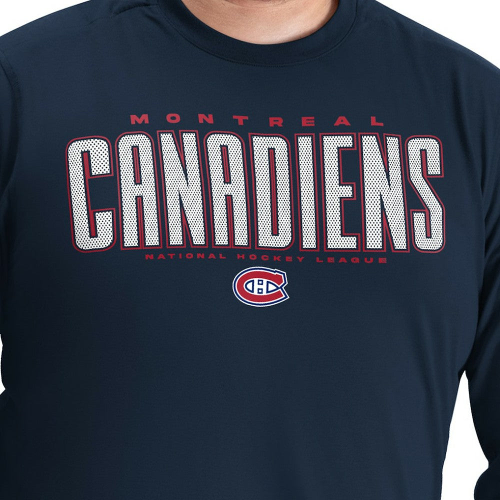 Montreal Canadiens G-III Sports by Carl Banks Adaptive Mesh Effect Long Sleeve T-Shirt - Navy T-shirts