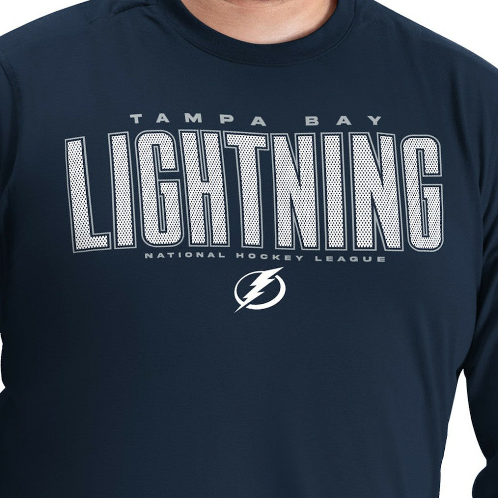 Tampa Bay Lightning G-III Sports by Carl Banks Adaptive Mesh Effect Long Sleeve T-Shirt - Blue T-shirts