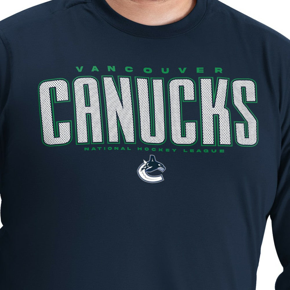 Vancouver Canucks G-III Sports by Carl Banks Adaptive Mesh Effect Long Sleeve T-Shirt - Blue T-shirts