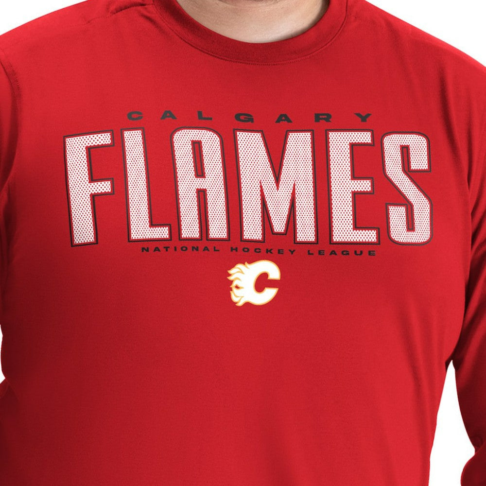 Calgary Flames G-III Sports by Carl Banks Adaptive Mesh Effect Long Sleeve T-Shirt - Red T-shirts