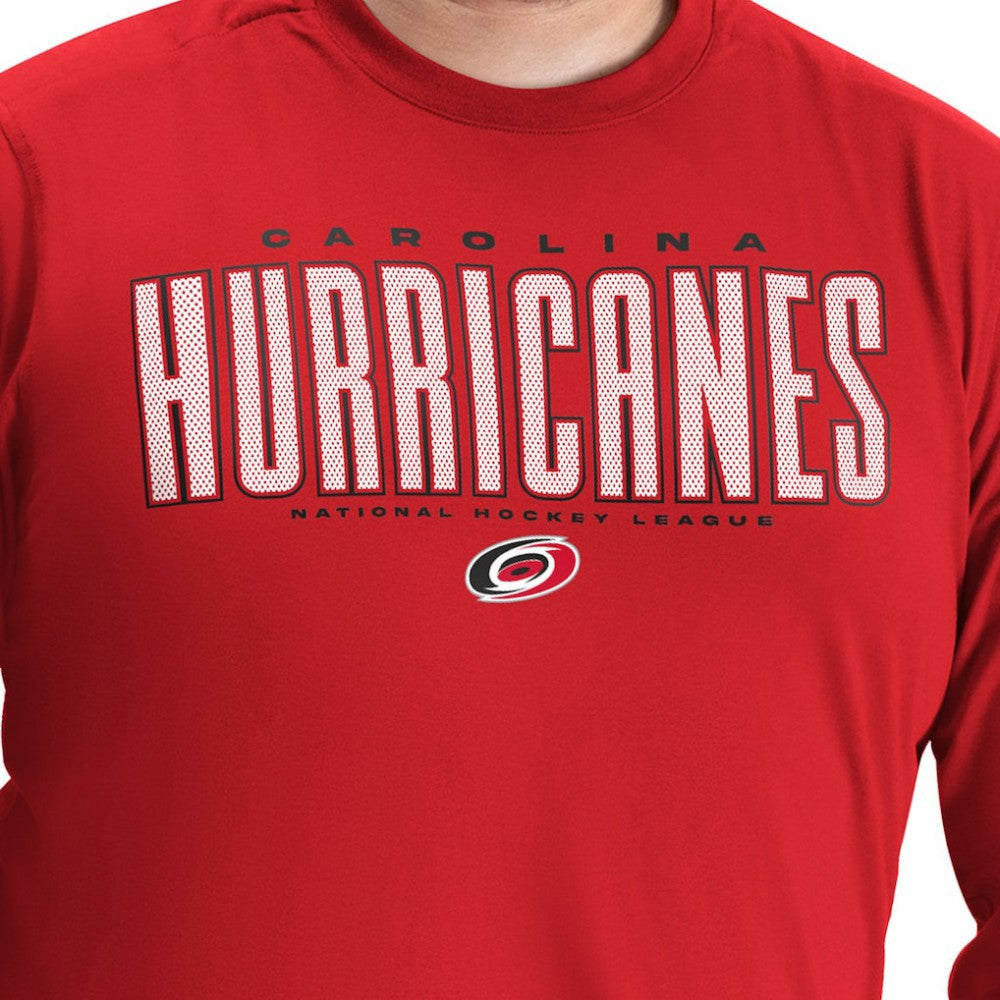 Carolina Hurricanes G-III Sports by Carl Banks Adaptive Mesh Effect Long Sleeve T-Shirt - Red T-shirts