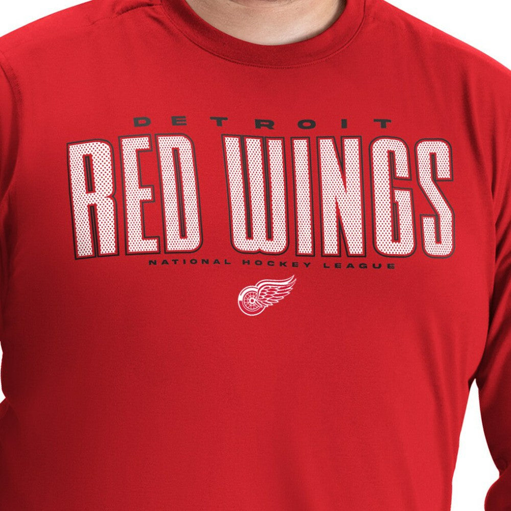 Detroit Red Wings G-III Sports by Carl Banks Adaptive Mesh Effect Long Sleeve T-Shirt - Red T-shirts