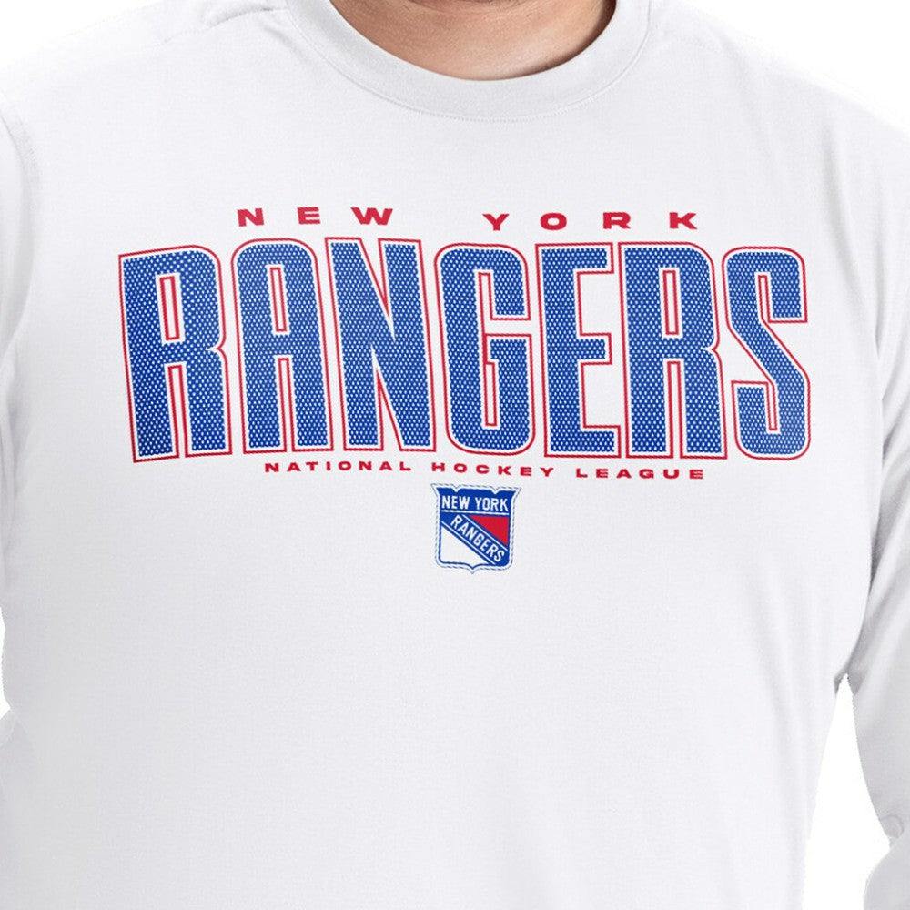New York Rangers G-III Sports by Carl Banks Adaptive Mesh Effect Long Sleeve T-Shirt - White T-shirts