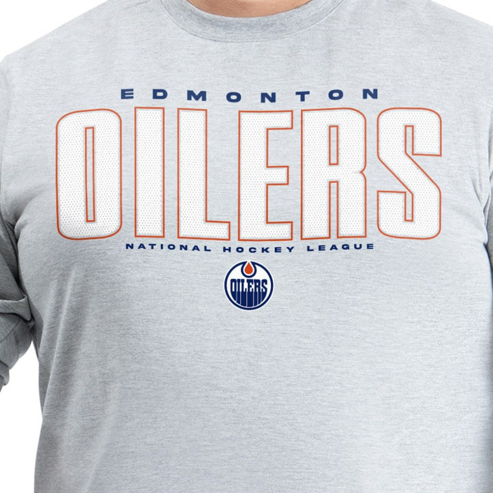 Edmonton Oilers G-III Sports by Carl Banks Adaptive Mesh Effect Long Sleeve T-Shirt - Gray T-shirts