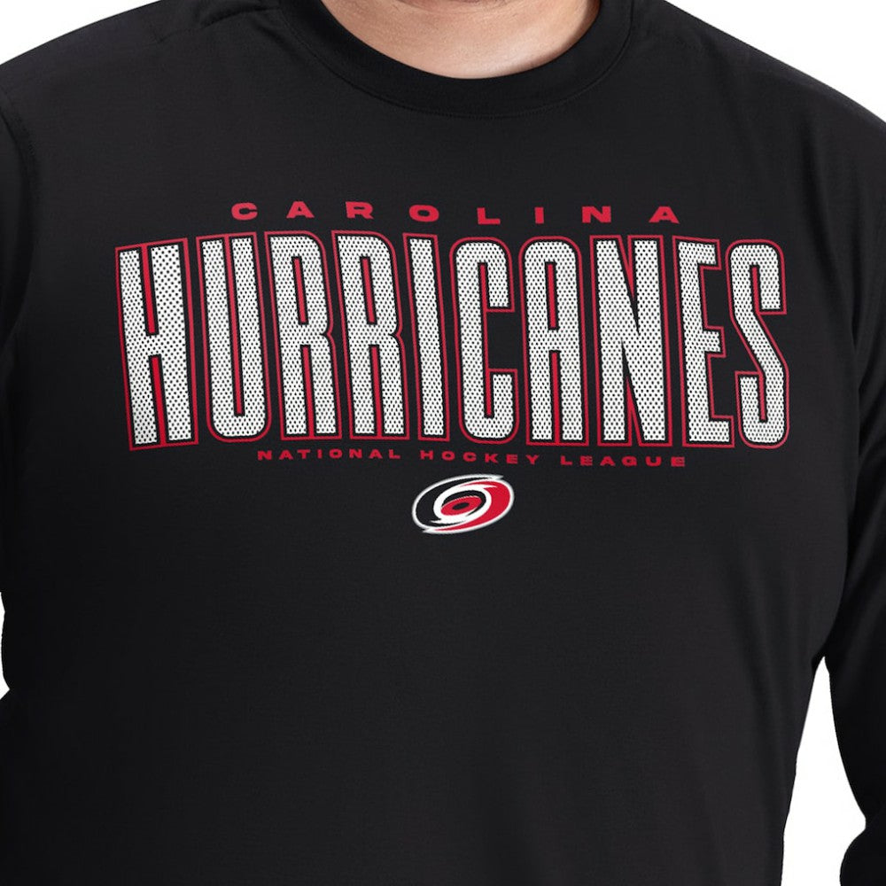 Carolina Hurricanes G-III Sports by Carl Banks Adaptive Mesh Effect Long Sleeve T-Shirt - Black T-shirts