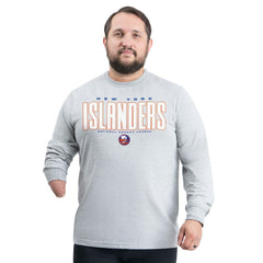 New York Islanders G-III Sports by Carl Banks Adaptive Mesh Effect Long Sleeve T-Shirt - Gray T-shirts