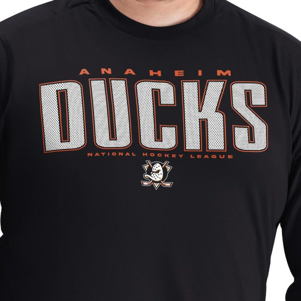Anaheim Ducks G-III Sports by Carl Banks Adaptive Mesh Effect Long Sleeve T-Shirt - Black T-shirts