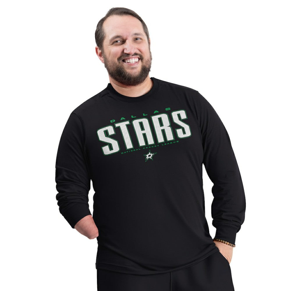 Dallas Stars G-III Sports by Carl Banks Adaptive Mesh Effect Long Sleeve T-Shirt - Black T-shirts