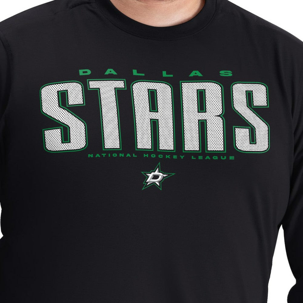 Dallas Stars G-III Sports by Carl Banks Adaptive Mesh Effect Long Sleeve T-Shirt - Black T-shirts