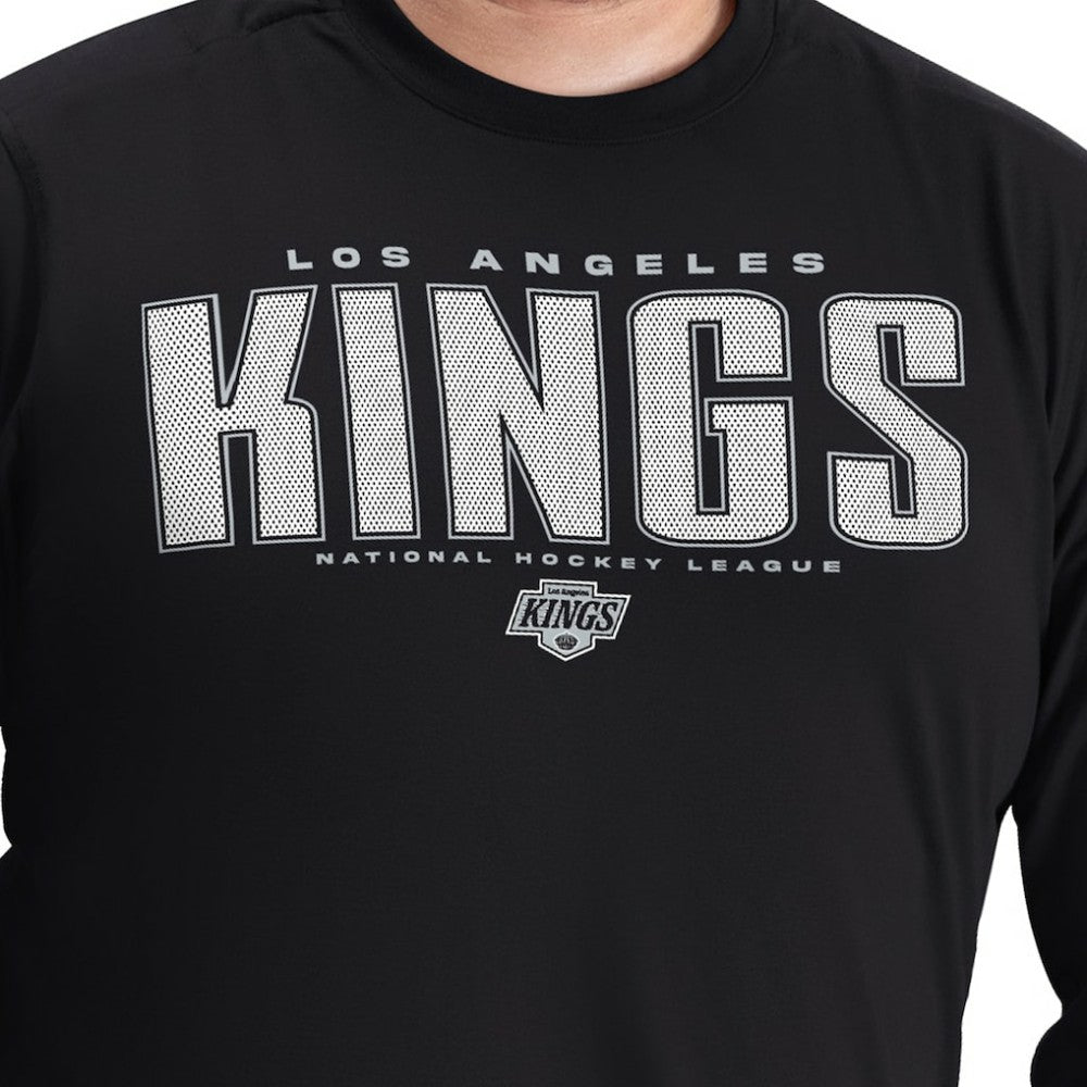 Los Angeles Kings G-III Sports by Carl Banks Adaptive Mesh Effect Long Sleeve T-Shirt - Black T-shirts