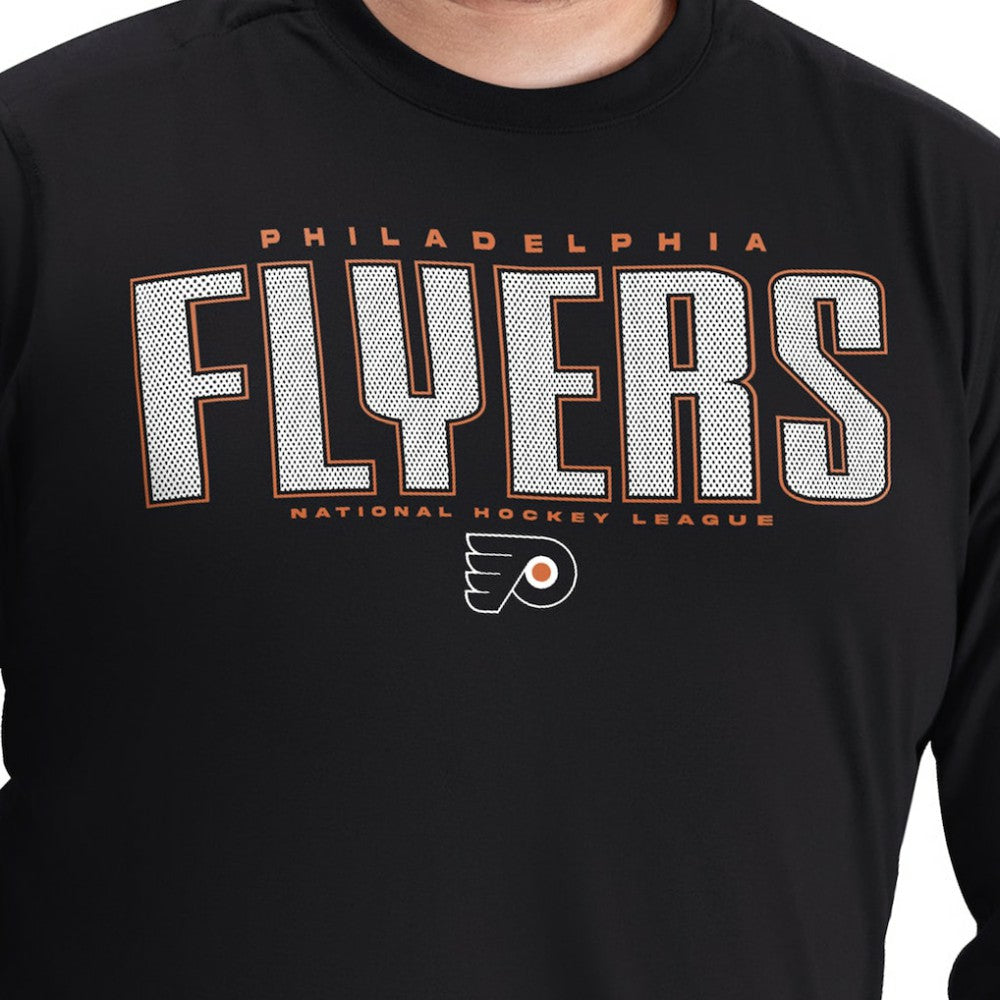 Philadelphia Flyers G-III Sports by Carl Banks Adaptive Mesh Effect Long Sleeve T-Shirt - Black T-shirts