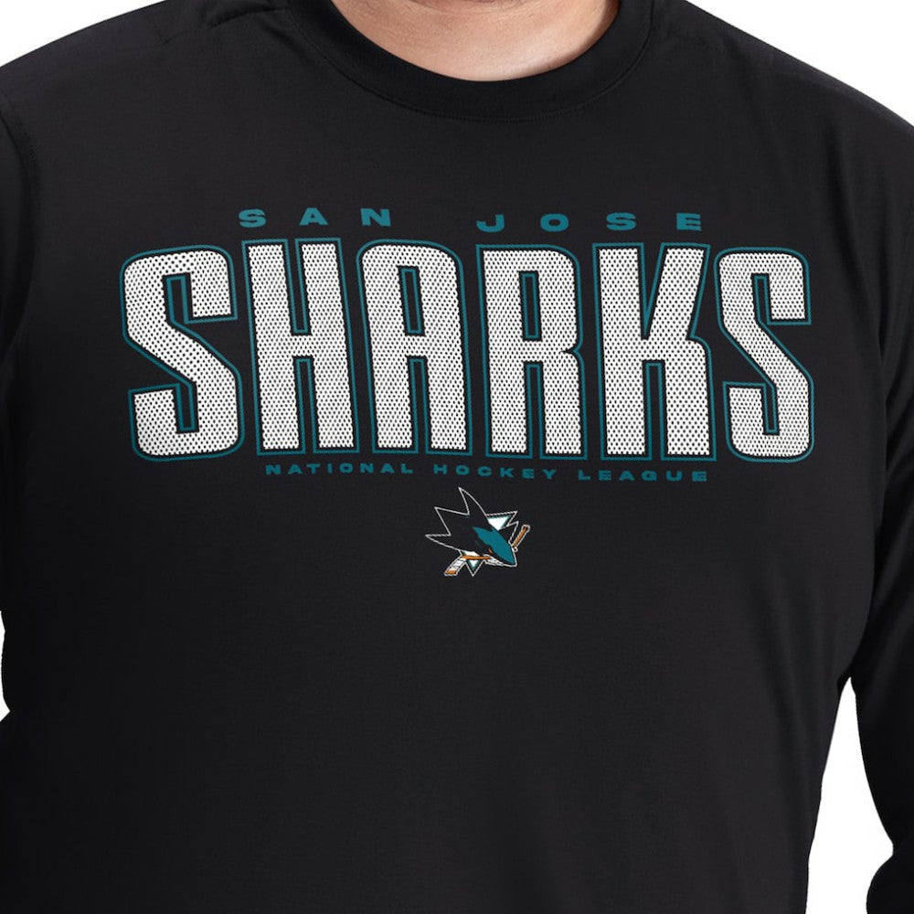 San Jose Sharks G-III Sports by Carl Banks Adaptive Mesh Effect Long Sleeve T-Shirt - Black T-shirts