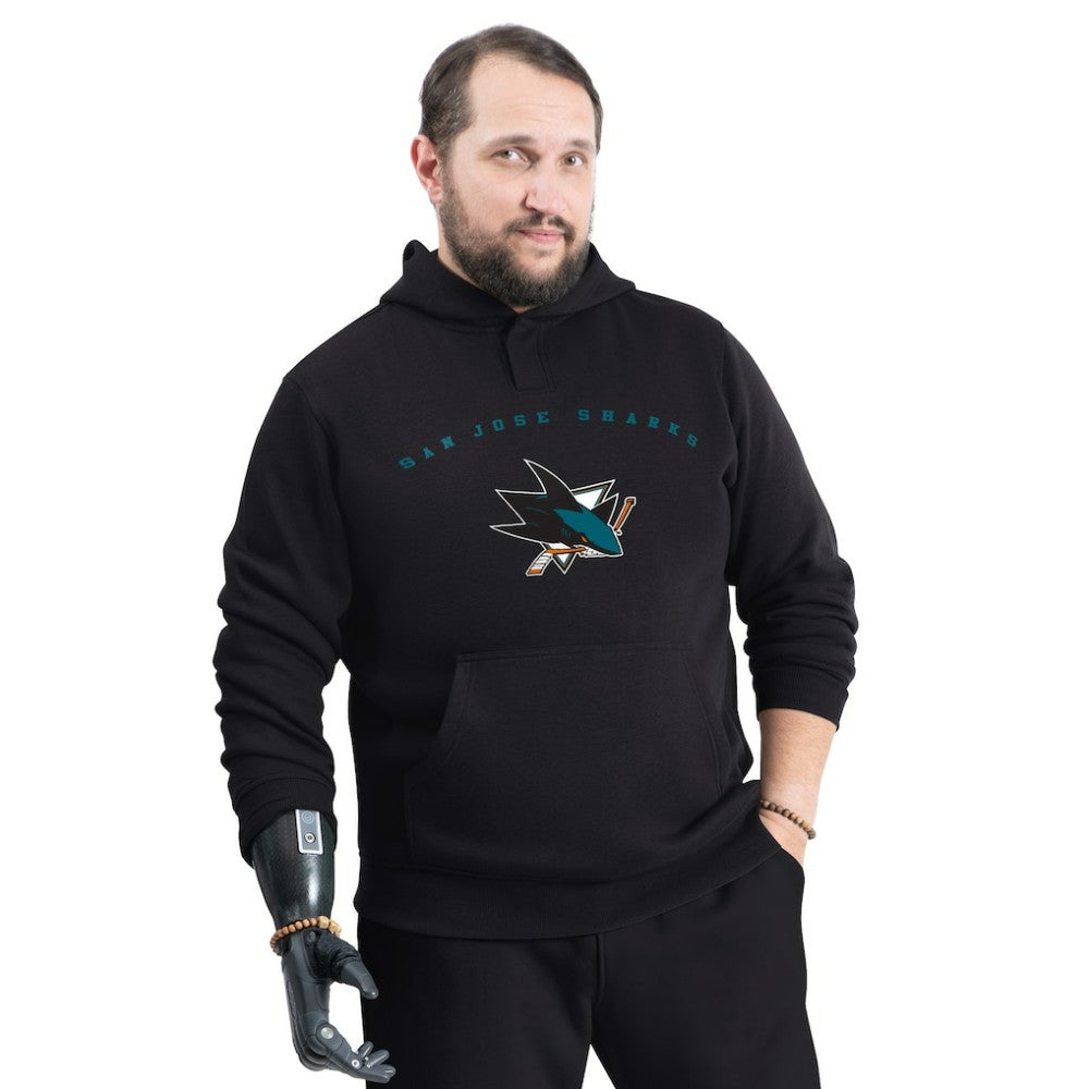 San Jose Sharks G-III Sports by Carl Banks Adaptive Classic Team Arc Fleece Hoodie - Black Hoodies