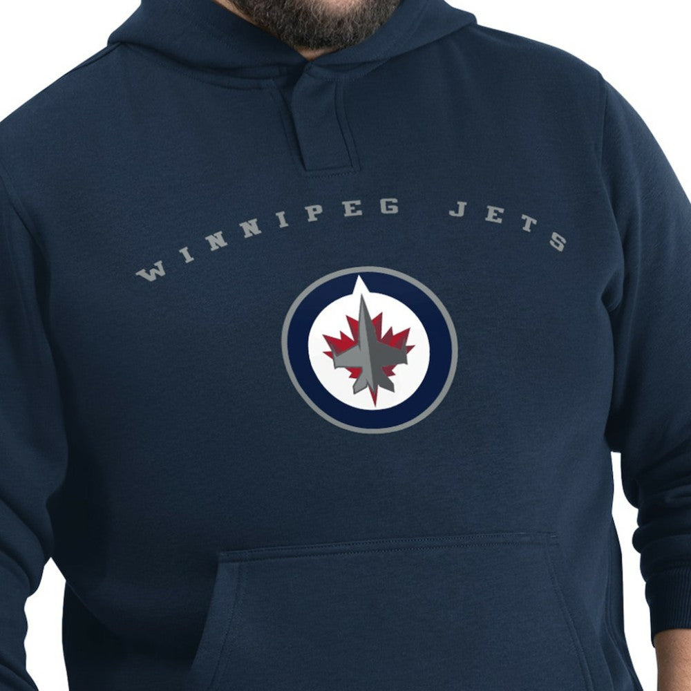 Winnipeg Jets G-III Sports by Carl Banks Adaptive Classic Team Arc Fleece Hoodie - Navy Hoodies