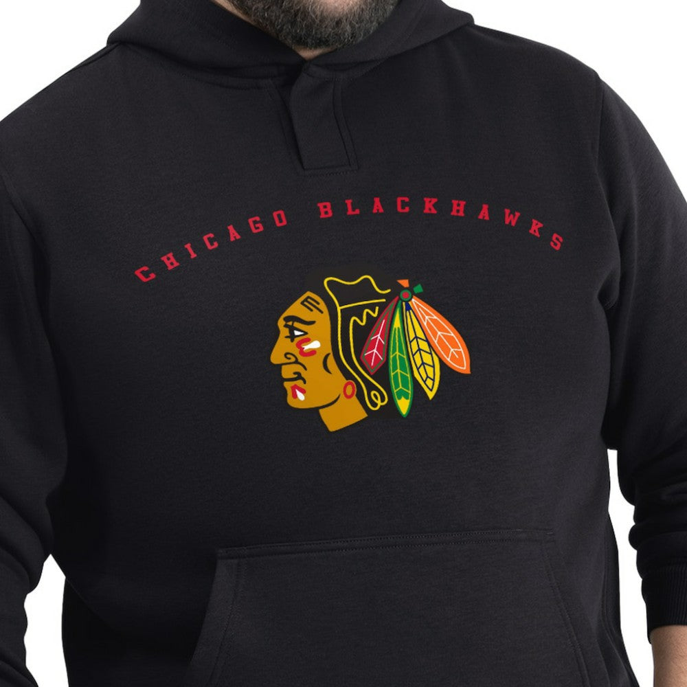 Chicago Blackhawks G-III Sports by Carl Banks Adaptive Classic Team Arc Fleece Hoodie - Black Hoodies