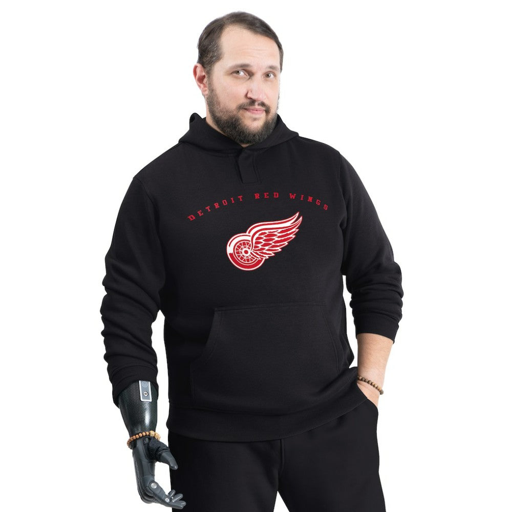 Detroit Red Wings G-III Sports by Carl Banks Adaptive Classic Team Arc Fleece Hoodie - Black Hoodies