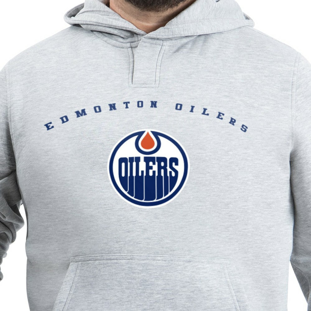 Edmonton Oilers G-III Sports by Carl Banks Adaptive Classic Team Arc Fleece Hoodie - Gray Hoodies