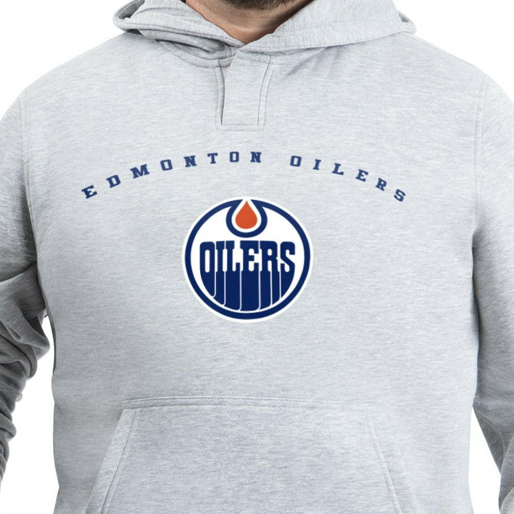 Edmonton Oilers G-III Sports by Carl Banks Adaptive Classic Team Arc Fleece Hoodie - Gray Hoodies