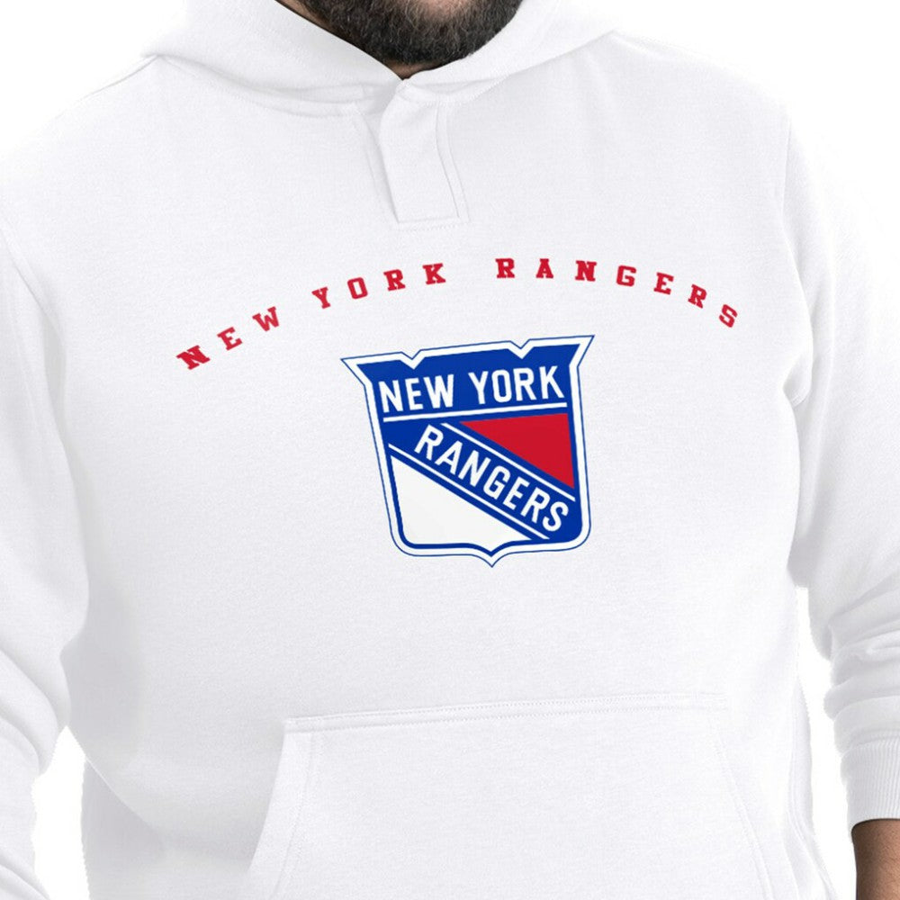 New York Rangers G-III Sports by Carl Banks Adaptive Classic Team Arc Fleece Hoodie - White Hoodies