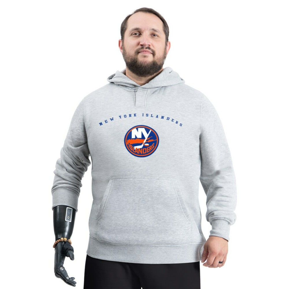New York Islanders G-III Sports by Carl Banks Adaptive Classic Team Arc Fleece Hoodie - Gray Hoodies