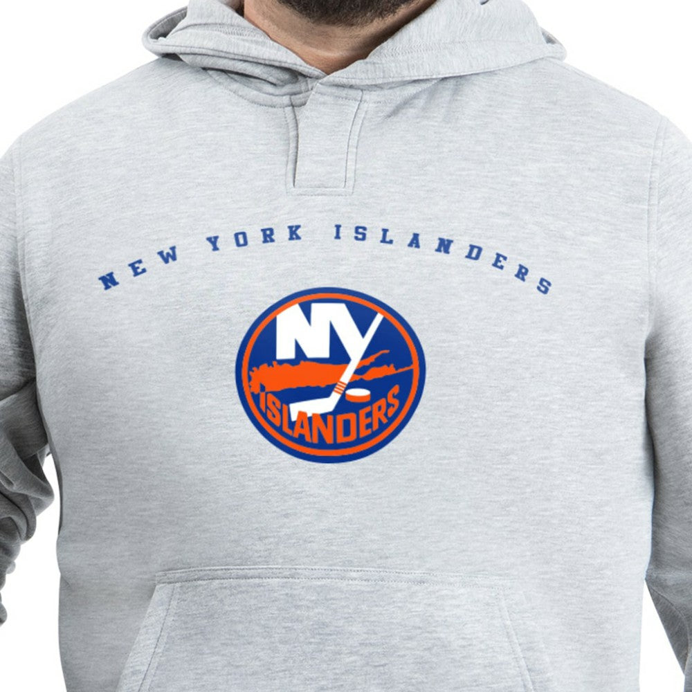 New York Islanders G-III Sports by Carl Banks Adaptive Classic Team Arc Fleece Hoodie - Gray Hoodies