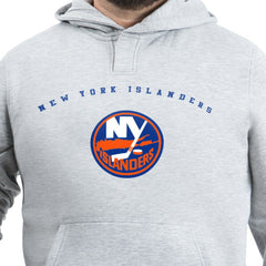 New York Islanders G-III Sports by Carl Banks Adaptive Classic Team Arc Fleece Hoodie - Gray Hoodies