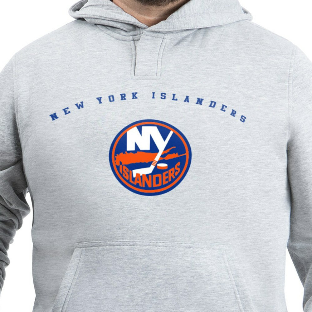 New York Islanders G-III Sports by Carl Banks Adaptive Classic Team Arc Fleece Hoodie - Gray Hoodies