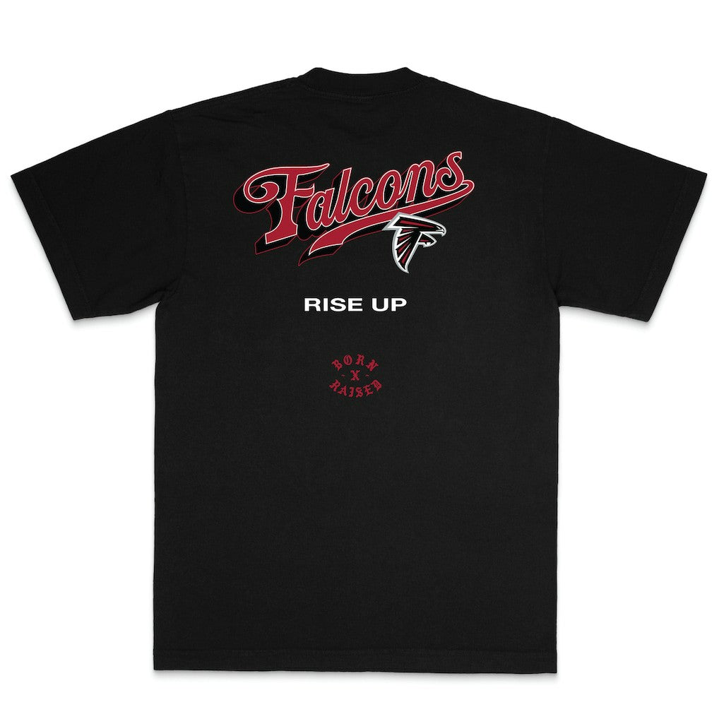 Atlanta Falcons Born x Raised Unisex Pro Script T-Shirt - Black discount