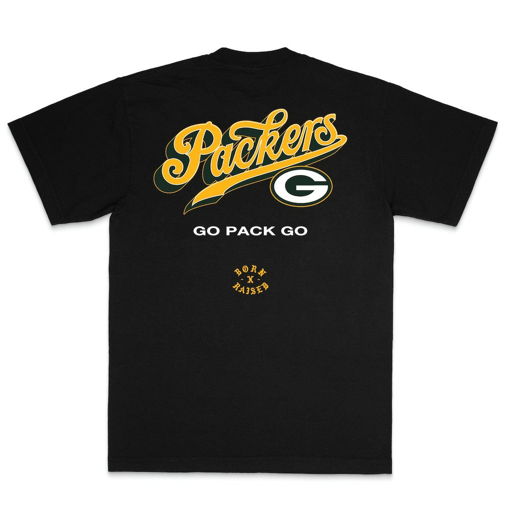 Green Bay Packers Born x Raised Unisex Pro Script T-Shirt - Black cheap