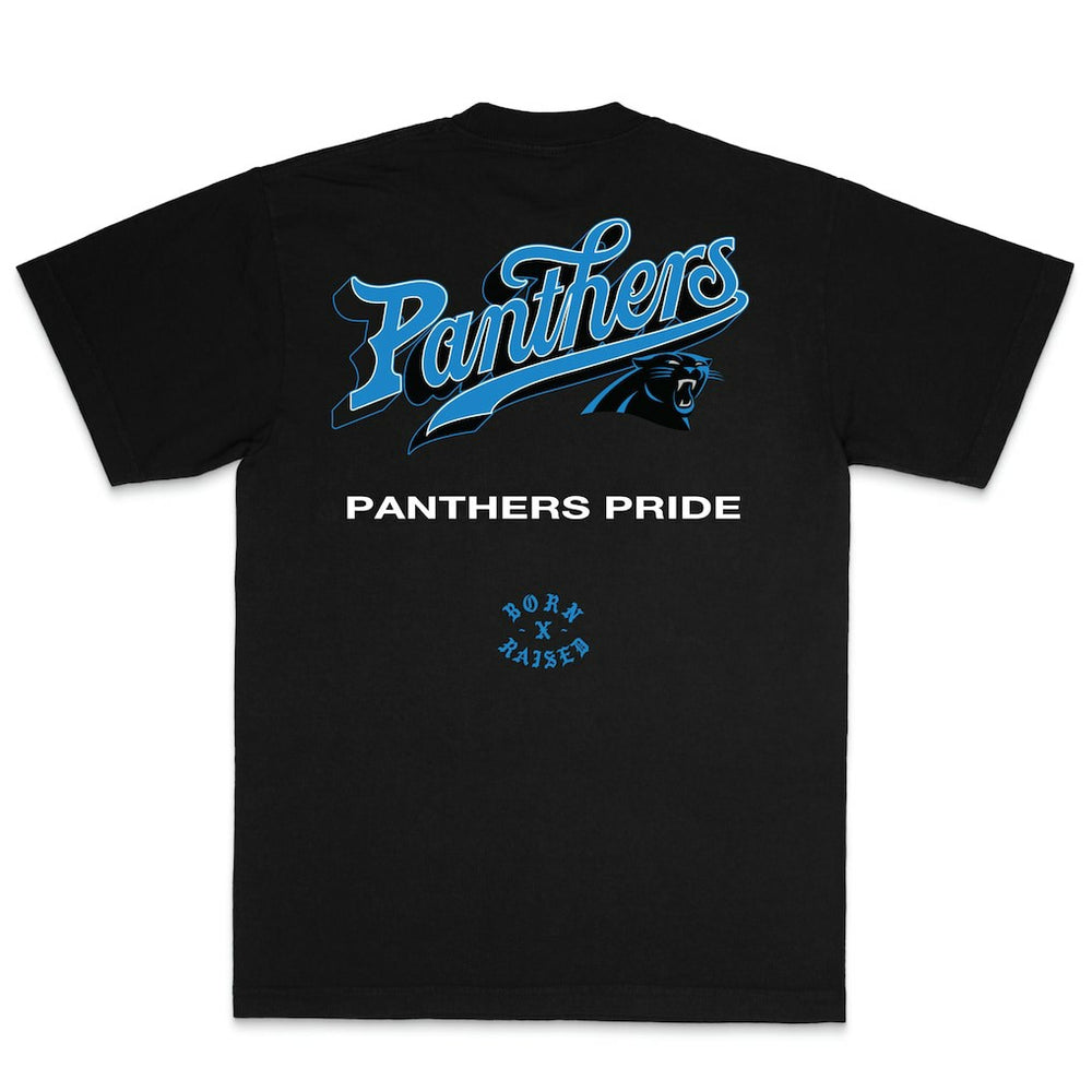 Carolina Panthers Born x Raised Unisex Pro Script T-Shirt - Black cheap