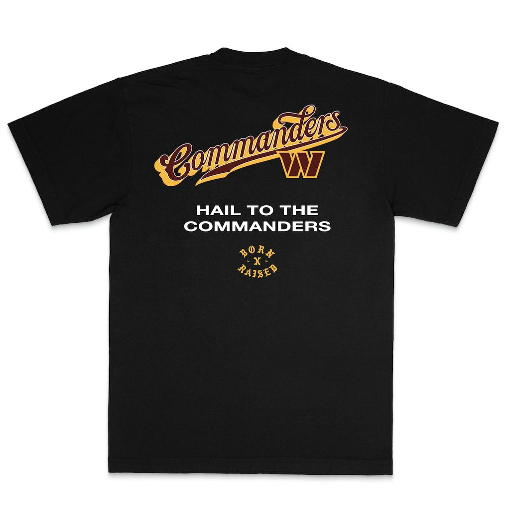 Washington Commanders Born x Raised Unisex Pro Script T-Shirt - Black on sale
