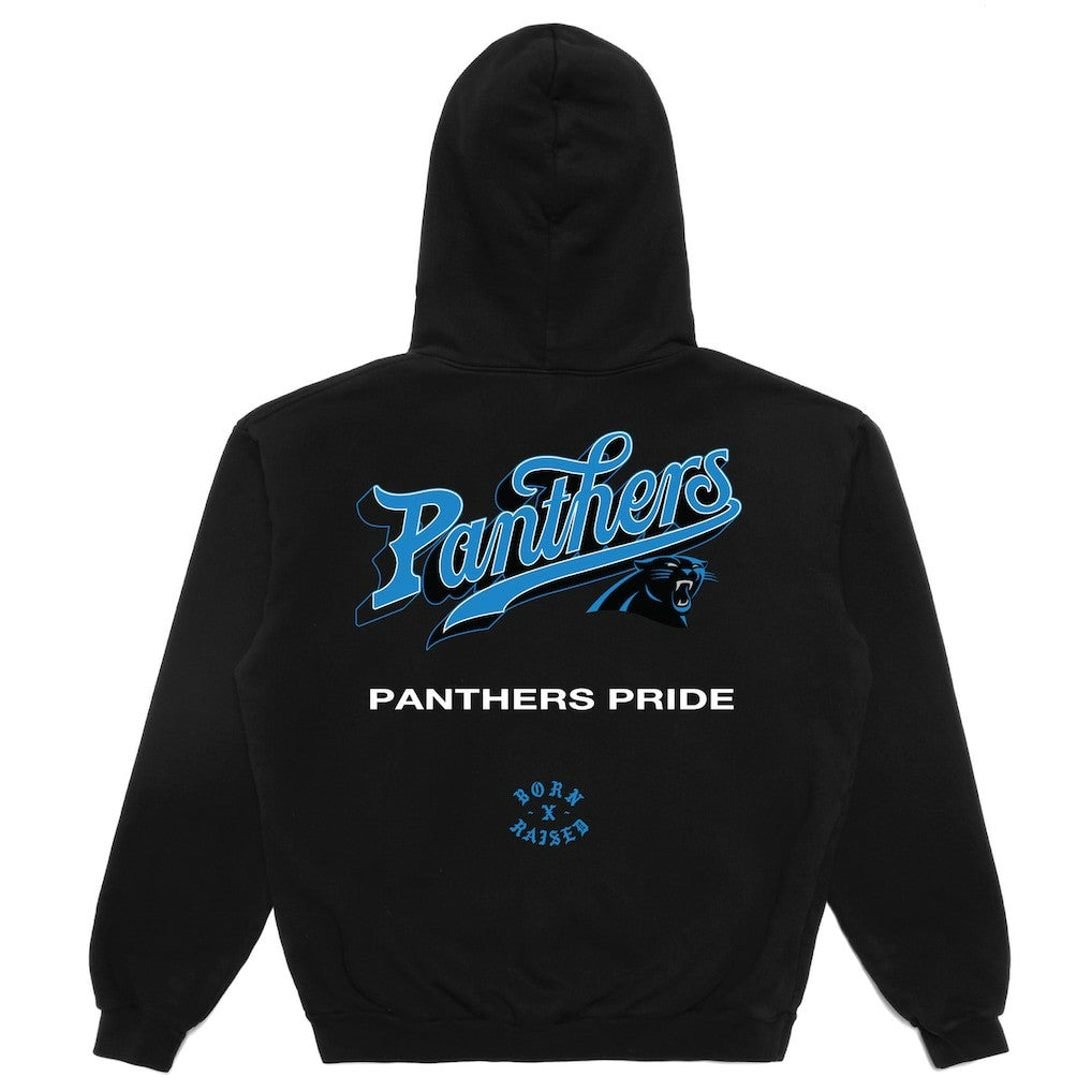 Carolina Panthers Born x Raised Unisex Pro Script Hoodie - Black outlet