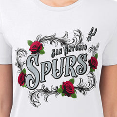San Antonio Spurs G-III 4Her by Carl Banks Women's Super-Slim Fit Lightweight Roses Crew Neck T-Shirt - White shop