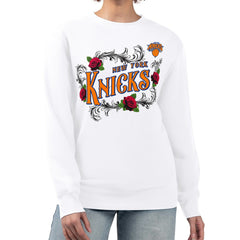 New York Knicks G-III 4Her by Carl Banks Women's Roses Fleece Tri-Blend Sweatshirt - White cheap
