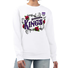 Sacramento Kings G-III 4Her by Carl Banks Women's Roses Fleece Tri-Blend Sweatshirt - White sale