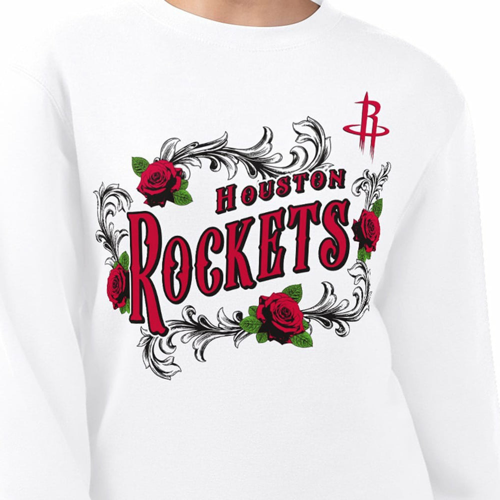 Houston Rockets G-III 4Her by Carl Banks Women's Roses Fleece Tri-Blend Sweatshirt sale - White cheap