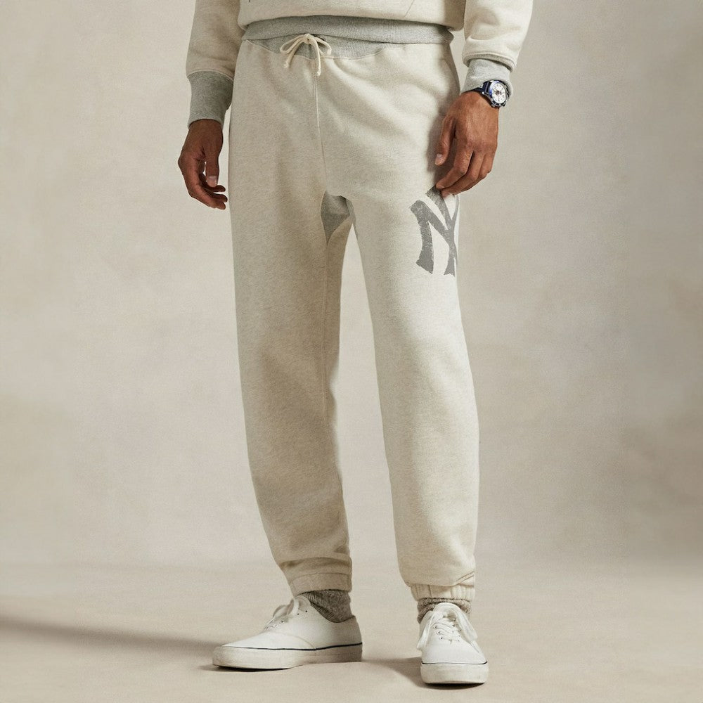 Yankees Polo Ralph Lauren Vintage Fleece Sweatpants Cream