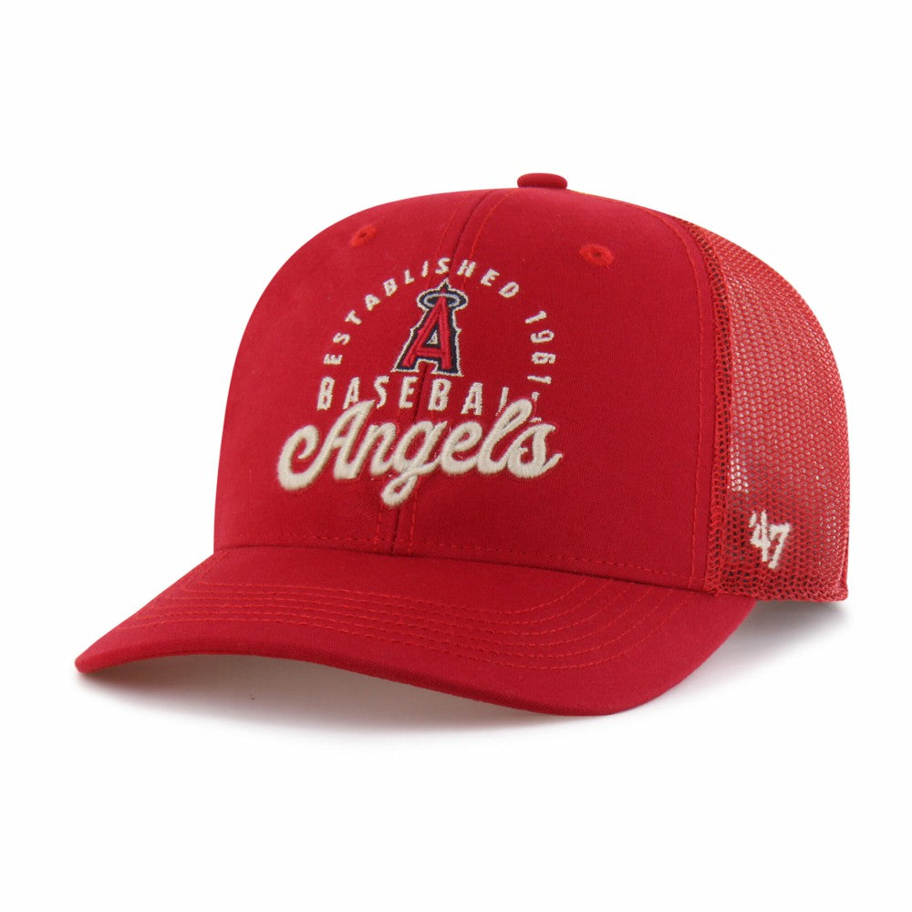 Los Angeles Angels Pitstop Trucker Adjustable Hat Red