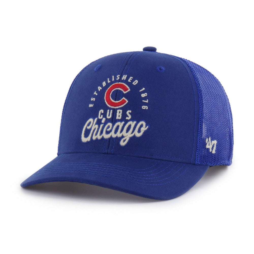 Chicago Cubs Pitstop Trucker Adjustable Hat Royal