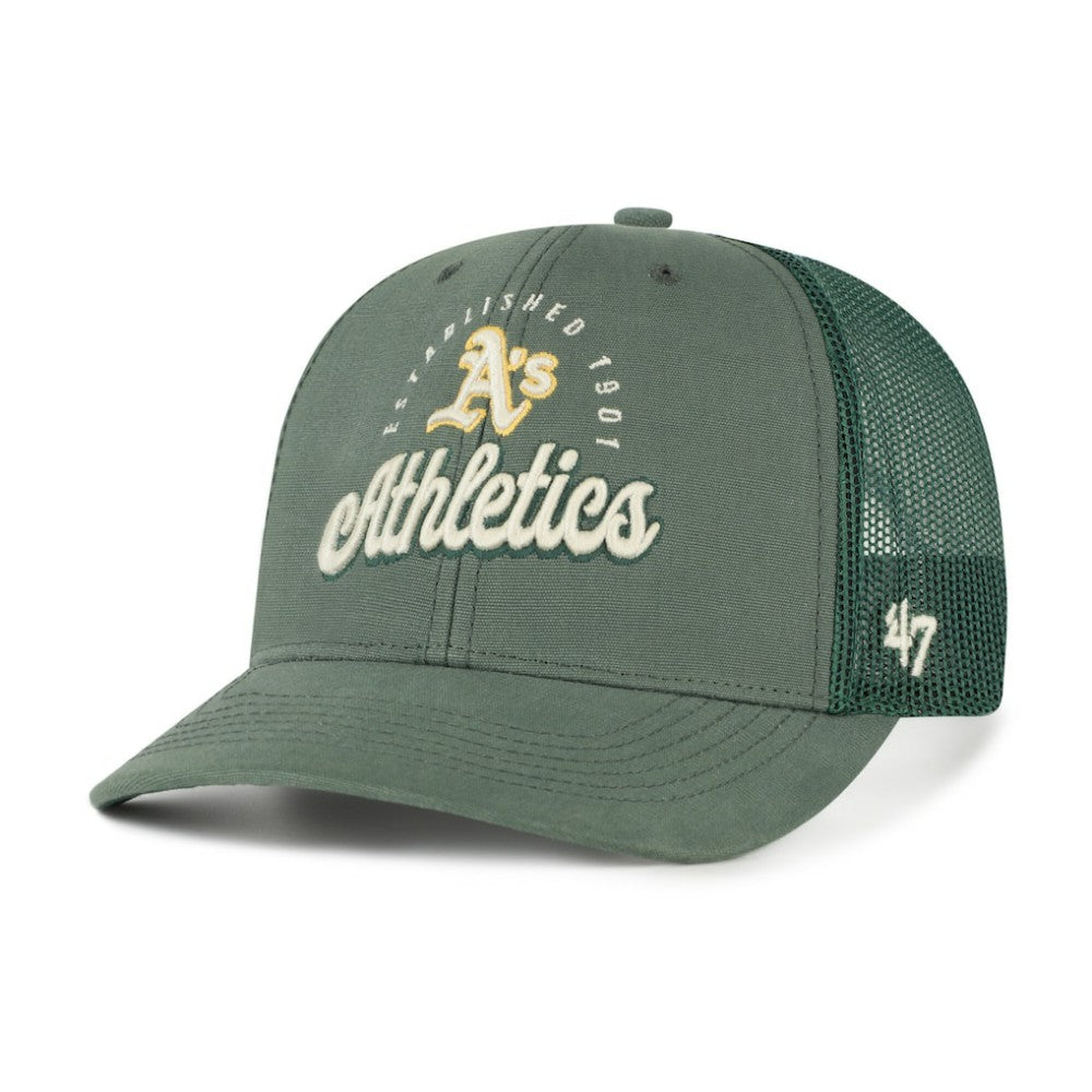 Athletics Pitstop Trucker Adjustable Hat Green
