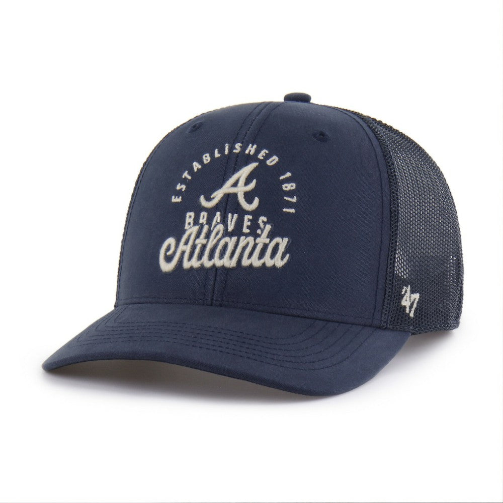 Atlanta Braves Pitstop Trucker Adjustable Hat Navy
